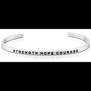 Silver Mantraband: Strength, hope, courage